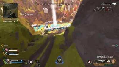 You can store the Double-jump, till after you grappled. Oh and you can also Slingshot off of a Crypto Drone. ...oh yeah and you can combine the two.