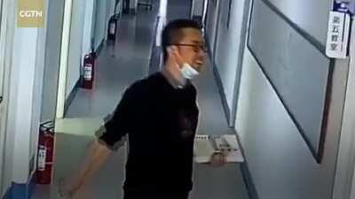 A teacher forcing a smile before class