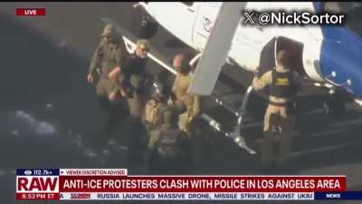 A helicopter just landed near the DHS building in Compton to resupply federal agents...