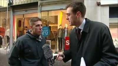 ITV Presenter tries to educate Middlesbrough man on 'correct' use of English dialogue. Hilarity ensues.