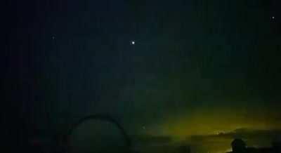 China shining lazers from their satellite. This was over Hawaii.