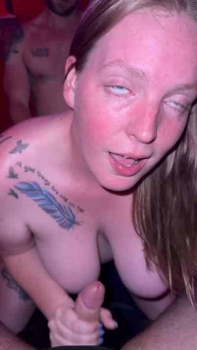 Cuck gets sloppy seconds after watching a bull fill me with cum