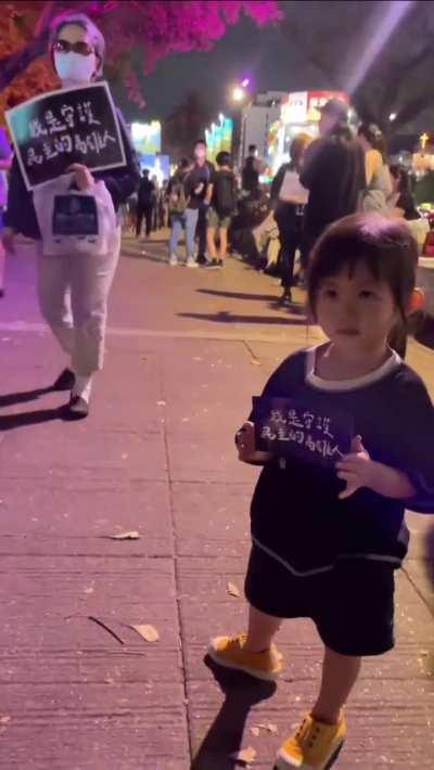 台湾高雄，抗议国会改革的小女孩。（来源： thread jamiesfriends）