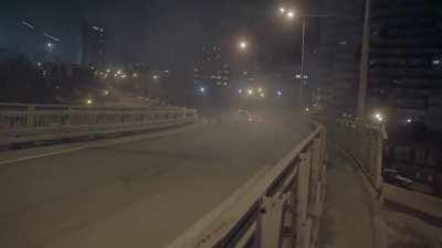 going fast on the exit ramp