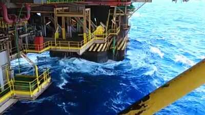Would you go down those stairs? My father works at an oil rig, it is located 150km offshore and the depth of the sea is 1800m