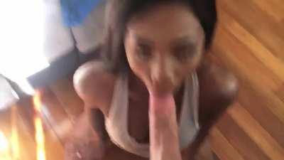 Dude Drops The Camera When She Deepthroaths