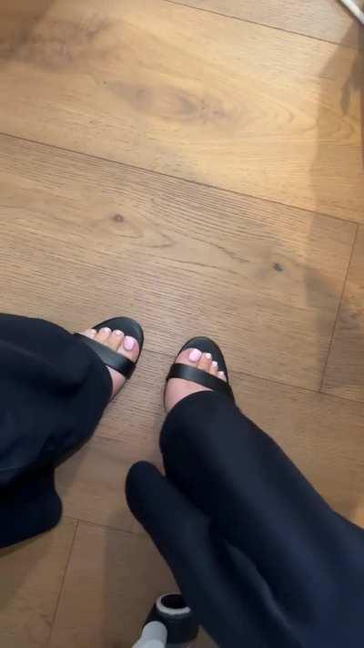 showing off my new sandals at the office today 