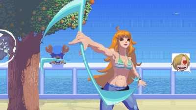 Wanted to make a more complex animation using pixel art, so I made this small animation of Nami =)