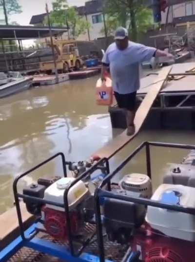 Trying to cross on a unstable plank.