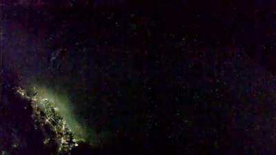 Lightning over Houston from the International Space Station live feed this evening