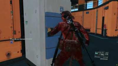 Venom Snake after getting dipped in the unwashable ketchup