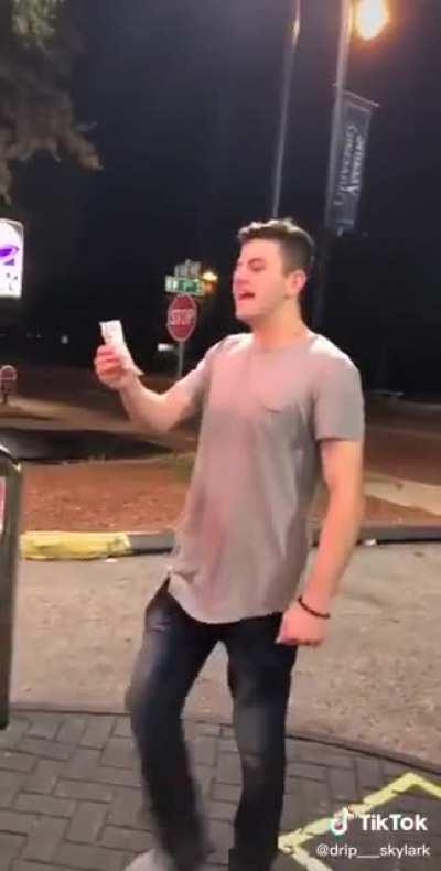 Shouting right outside a restaurant