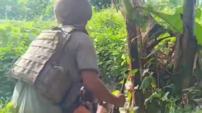 PDF (People's Defense Force) rebels fire an M79 and rifle grenade at junta forces in Mingin Township, Sagaing Region, Myanmar (Burma); sometime in 2024 or 25