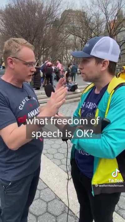 Anti-Vaxxer explains what freedom of speech means in the most ironic way possible.