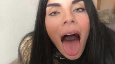 nikavegan awaiting cum on her tounge