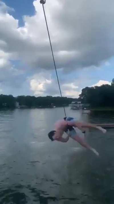Jumping off a boat directly above a cable wire, WCGW?
