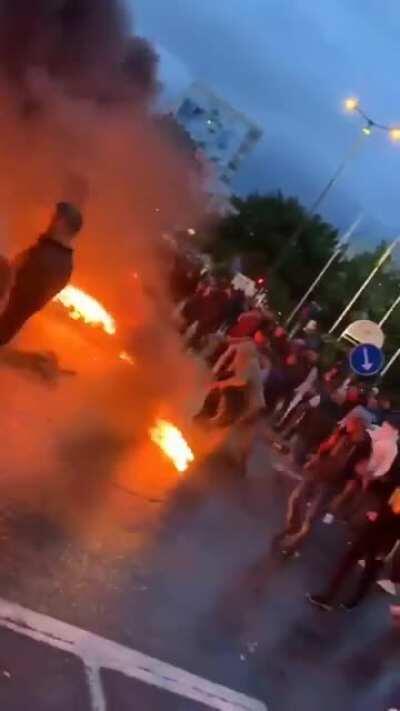 Rioting in Malmo Sweden right now because someone burned a Quran. Cops say they don't have it under control