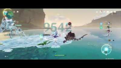 *New enemies fly above water. Ayaka: It's Free Real Estate.