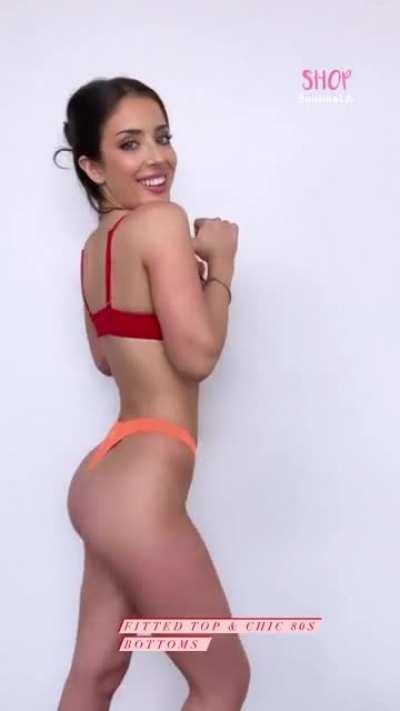 Red sporty top…amazing rack