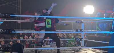 Mickie Knuckles crotch grabbed by Cactus Mike