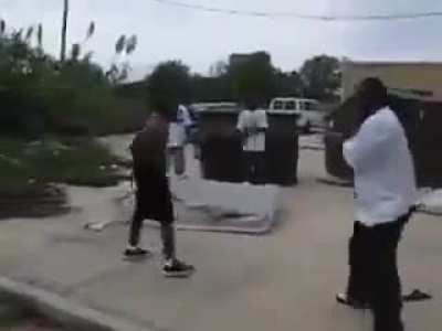 Scuffle outside barbershop