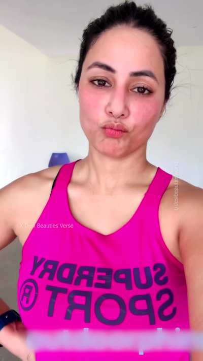 Hina Khan sweaty
