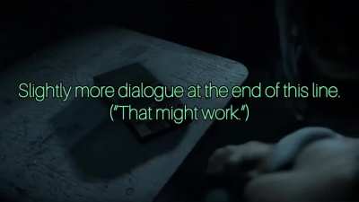 Some very small snippets of unused dialogue. (From the tower, voice recording, and ending)