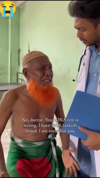 Bangladeshi man crying after DNA test confirms he is not Turkish