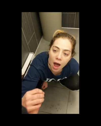 Who doesn't enjoy a quick handjob from a nasty girl in a public restroom