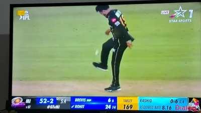 Rashid Khan showing his football skills 