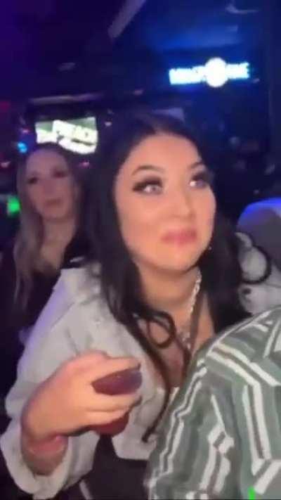 Trying to sucker spit on someones face.