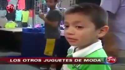 Kid faints after hearing the toy's price. Translation on the comments.
