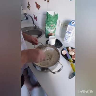 Hi Reddit, a little more of the ordinary life of Ukrainians :) We are baking waffle tubes for a charity fair. Olena bakes them, and I eat and film them :)