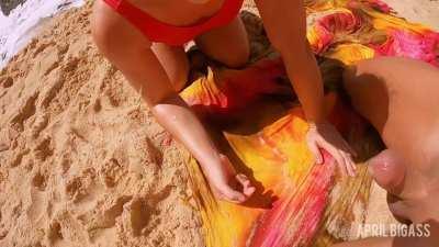 Getting a facial at the beach!!!!!