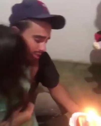 Poor family couldn't afford full cake for daughters birthday but she didn't expect one to begin with and was overjoyed