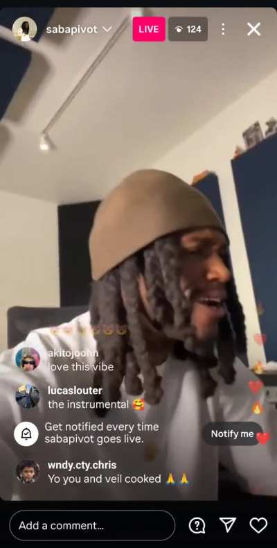 Saba rapping on a redveil beat