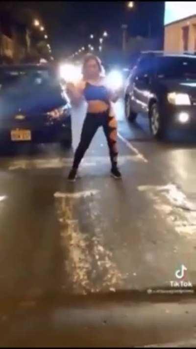 Dancing in street