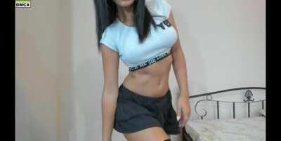 Hot girl playing with her creamy pussy