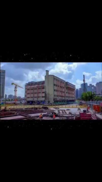 In 2020, a 7,600-ton building was moved in Shanghai, China. Instead of demolishing the historical Lagena primary school built in 1935, engineers opted to fully lift the building and place it on 198 robotic legs. The transport was done in 18 days and was r