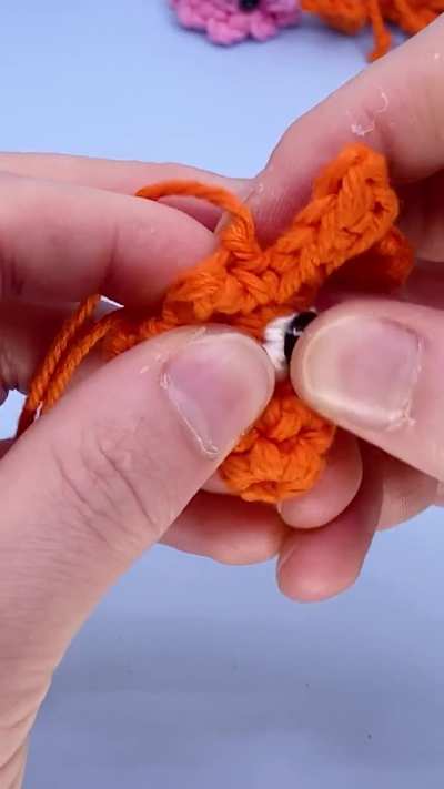 I crocheted a hermit crab with a shoe for a shell named Lacey