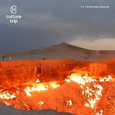 Door to Hell or The Darvaza gas crater,Turkmenistan......