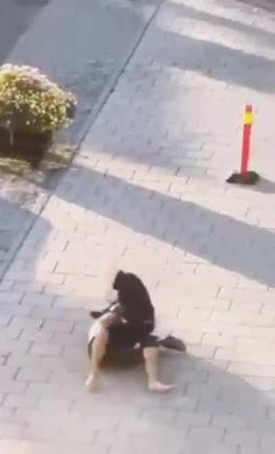 Attack with some big metall scissors