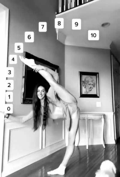 Her leg looks like it's about to break.