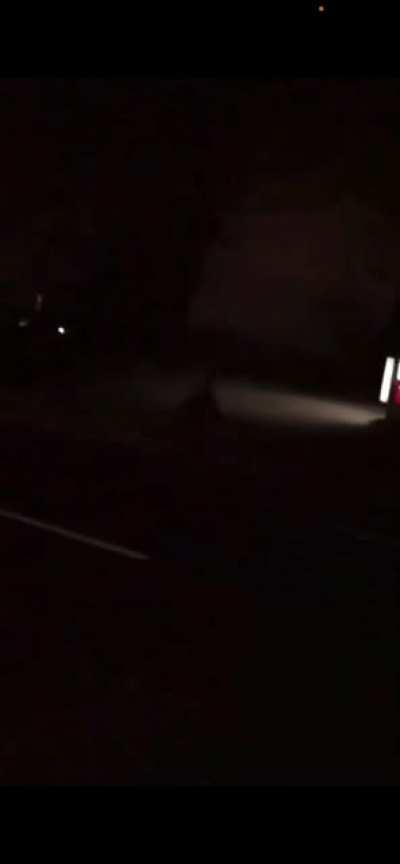 Naked meth head chases a random car