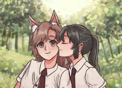 Kissing on a cheek [Original] <I animated this on procreate>