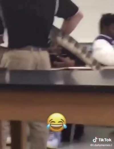 Guy shocked by what the teacher shows him