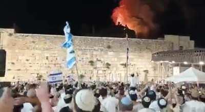 Israelis dance and cheer at the burning of the Al-Aqsa mosque, the third holiest site in Islam. Zionism is fascism.