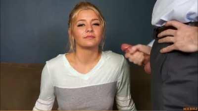 Coworker Sits Silently While You Cum On Her