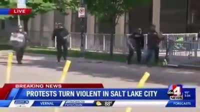 Wow these cops are so brave defending against a violent man