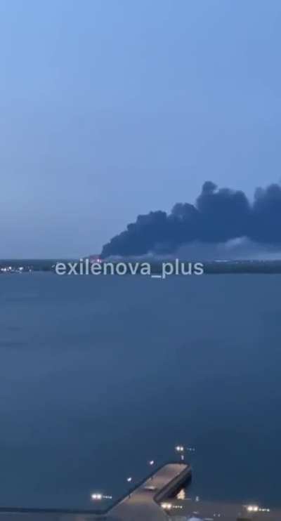 Oil terminal is burning in Engels, russia
